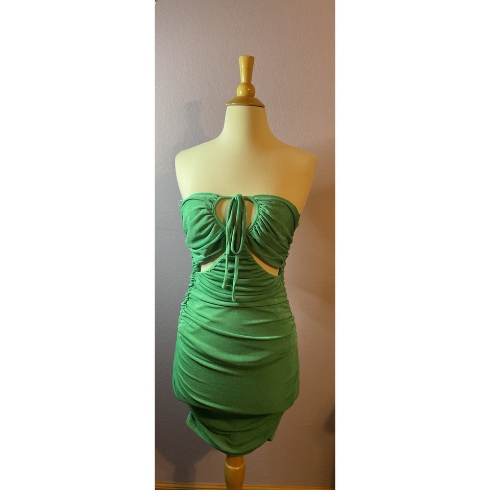 Edit By Nine Green Cutout Mini‎ Bodycon Lined Dress Size Small New
